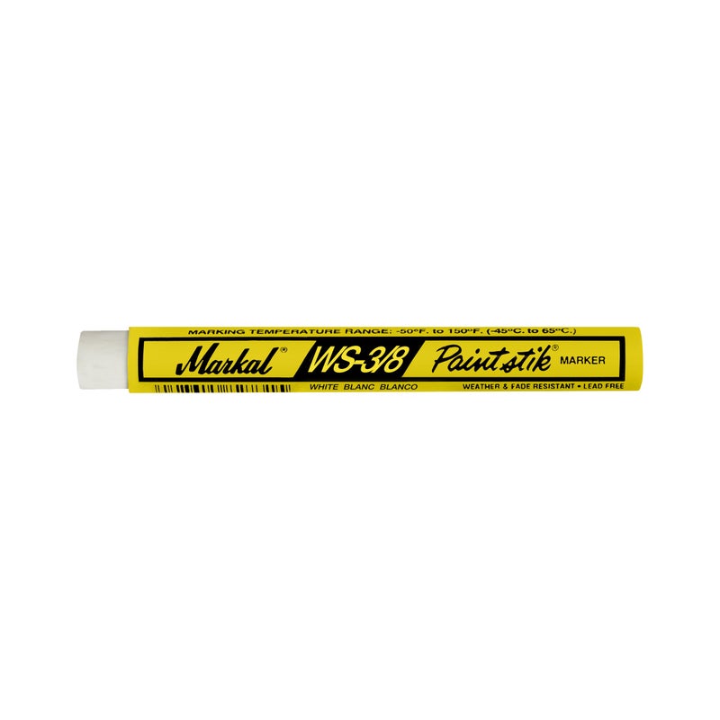 Markal 82420 WS-3/8 Paintstik REMOVABLE Solid Paint Marker/Crayon, White (Pack of 12) - Image 1
